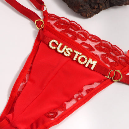 Femme's Lustful Kisses Thong ( DIY + INTERCHANGEABLE )