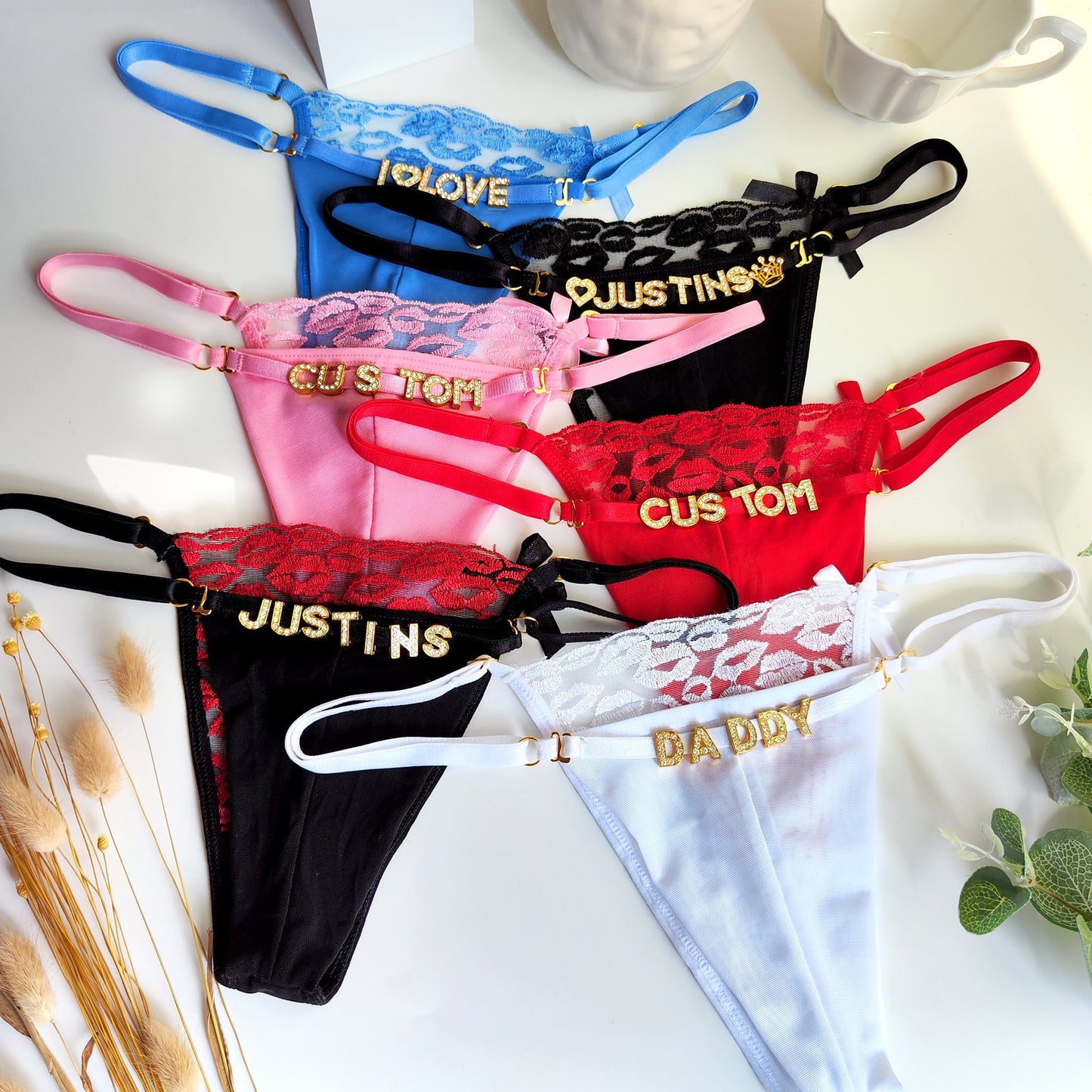 Femme's Lustful Kisses Thong ( DIY + INTERCHANGEABLE )